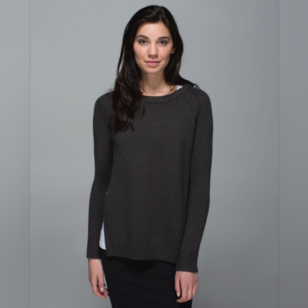 Lululemon women's yin to you merino wool dark grey sweater